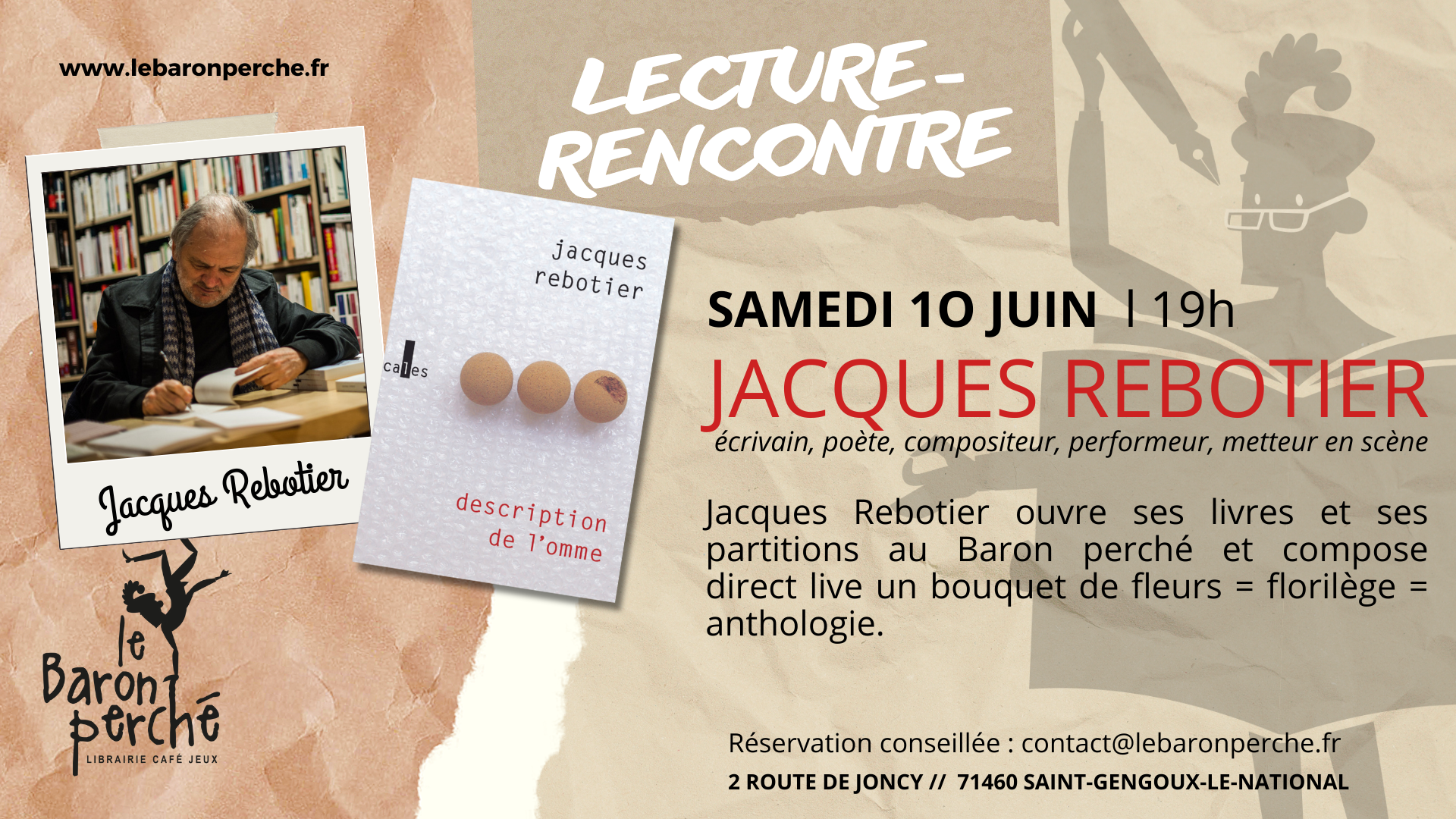 Lecture-rencontre avec Jacques Rebotier