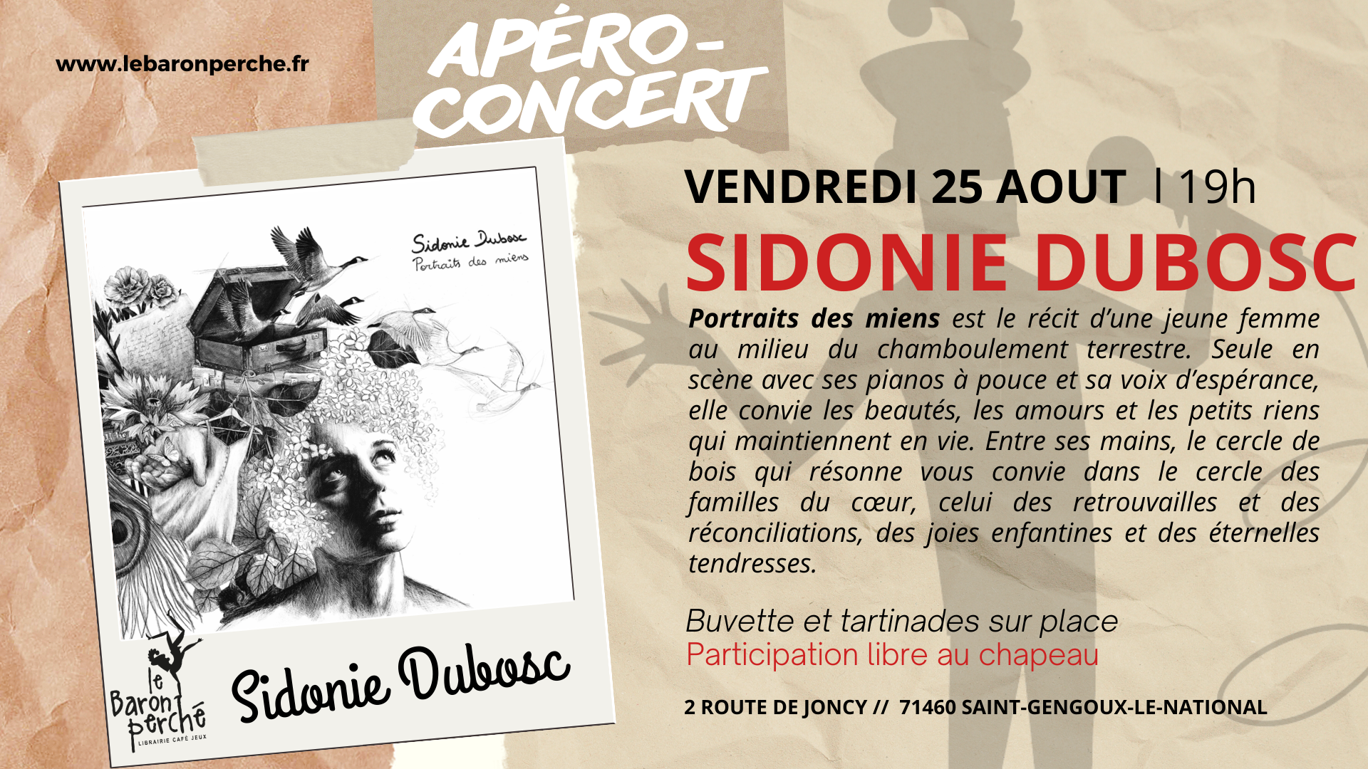 Apéro-concert avec Sidonie Dubosc