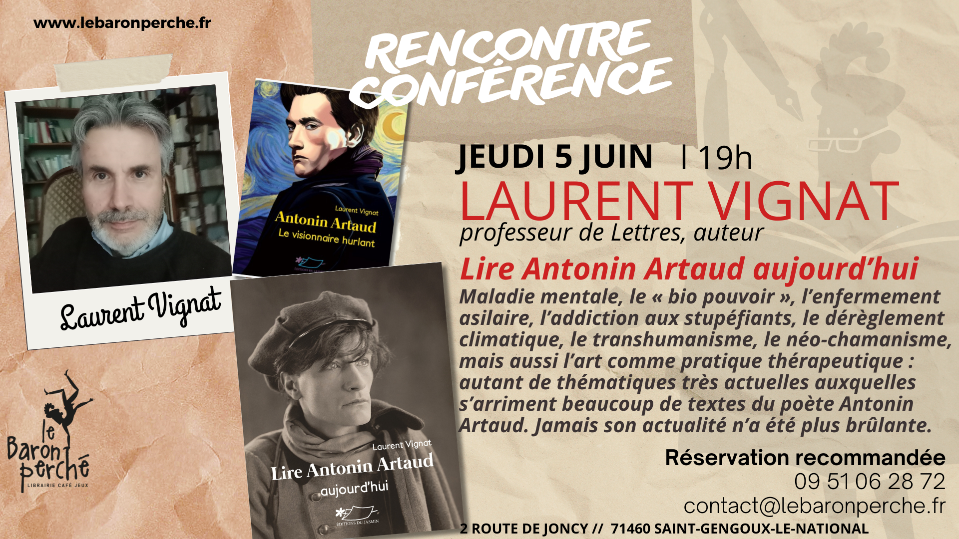 Lire Antonin Artaud aujourd’hui. Rencontre-conférence avec Laurent Vignat