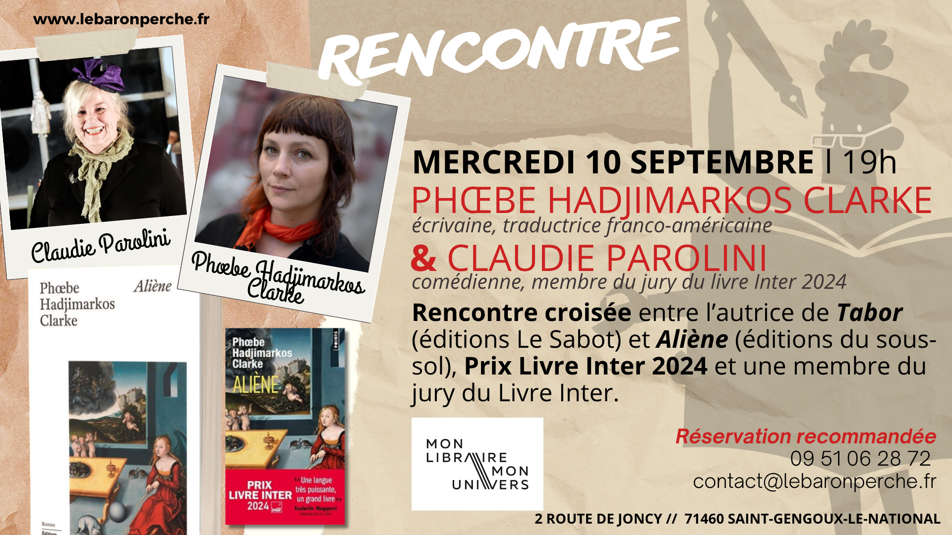 Rencontre : Phœbe Hadjimarkos Clarke & Claudie Parolini