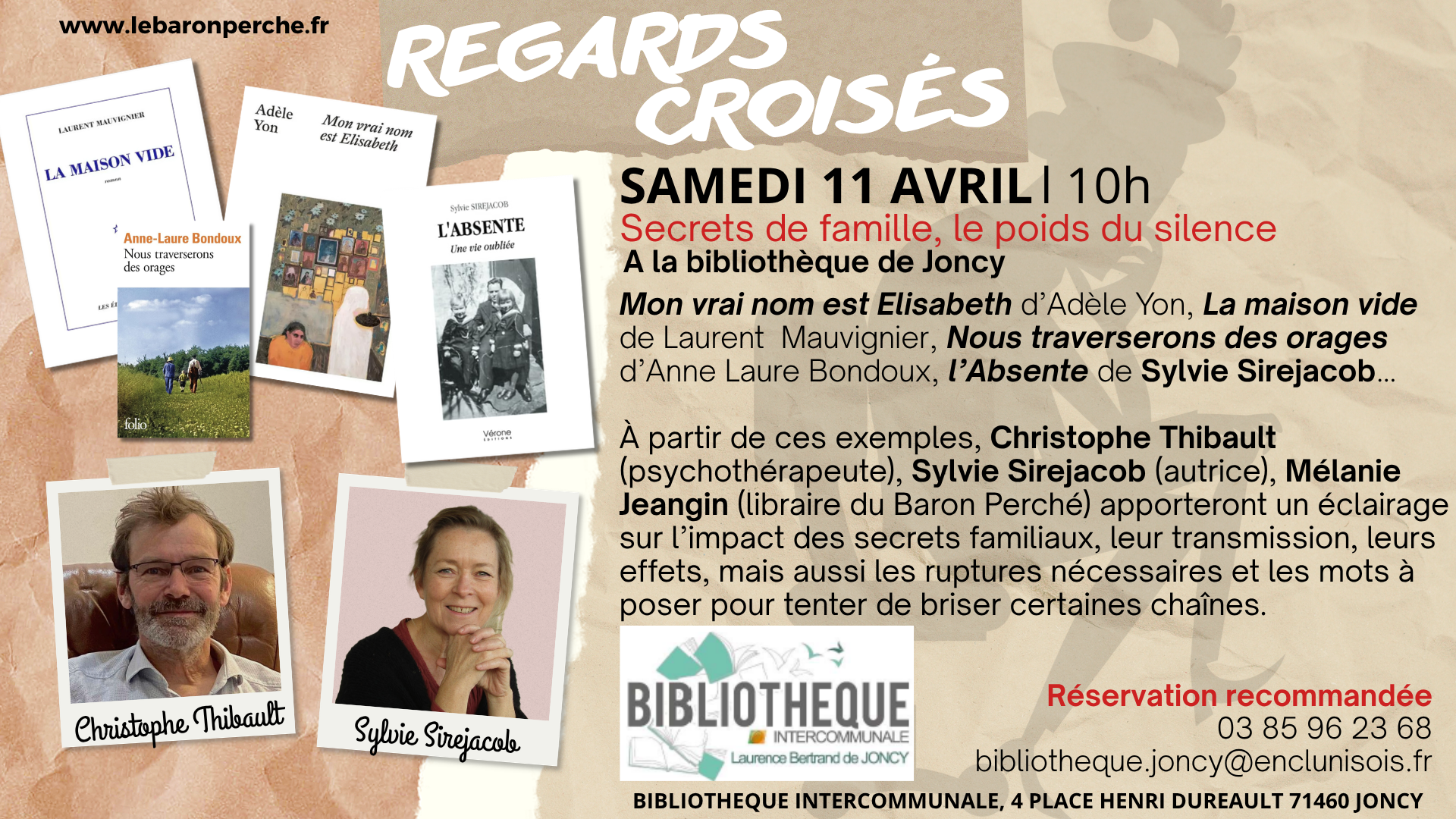 Regards croisés : Secrets de famille, le poids du silence (à la bibliothèque de Joncy)